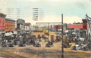 South College Ave FORT COLLINS, CO Automobile Club Street Scene 1908 Postcard - Picture 1 of 2