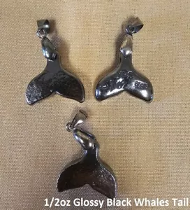 1/2 Troy Oz Hand Poured 999 Silver Bullion "Black Whales Tail" w/ Bail by YPS - Picture 1 of 4
