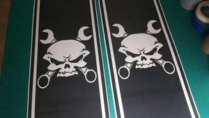 Skull Wrench Crossbones Truck bed stripe decals vinyl fits Dodge ford chevy set - Picture 1 of 10