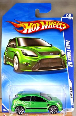 Ford Focus RS 2010 Hot Wheels #123 All Stars 5/10 variante verde con cromo 10 velocidades Foto 1 de 4
