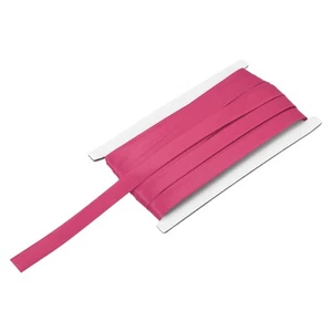 Double Fold Bias Tape 5/8 Inch x 12 Yards Satin Pre-fold Tape Rose Red - Imagen 1 de 5