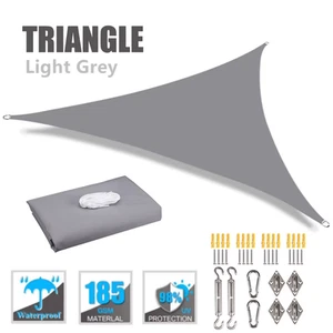Parasol triángulo impermeable toldo vela 98% bloque UV refugios solares para exteriores F - Imagen 1 de 30