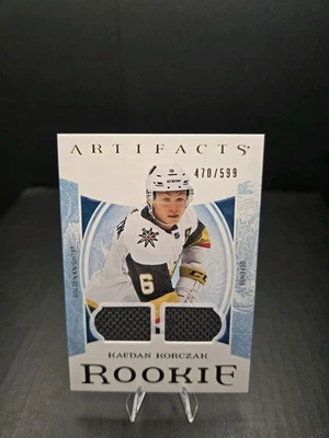 2022-23 Upper Deck Artifacts Gold Material RC Kaedan Korczak 470/599 #197- Vegas - Image 1 of 2