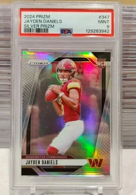JAYDEN DANIELS 2024 PRIZM SILVER PRIZM ROOKIE RC #347 PSA 9 ¡¡COMO NUEVO!!️ Foto 1 de 2
