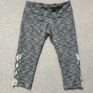 Champion Mint Green Black Capri Leggings Women's Size XL Athleisure Mesh Detail - Picture 1 of 14