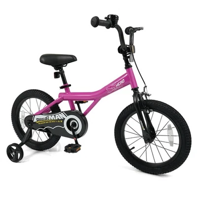 Kids Bike, 16 Inch Bicycle for Children w/Removable Training Wheels, Dual Brakes - Image 1 of 4