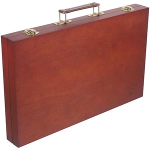 Wooden Box with Hinged Lid: Artist Supply Organizer - Rectangle Storage Suitc... - Picture 1 of 9