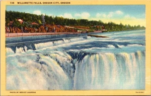 Postal WILLAMETTE FALLS Oregon City, O cascada de lino - Imagen 1 de 2