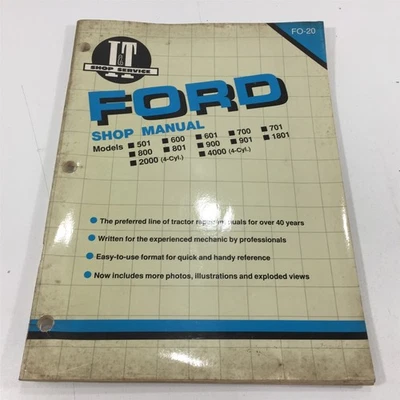 Genuine I&T Ford Shop Manual FO-20 1964 501 600 700 800 900 1801 901 801 701 601 - Image 1 of 4