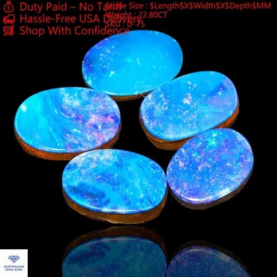 22.80 Cts Oval Doublet Opal Cabochon 5 Pcs Lot 12X9X4 mm TO 14X9X3 mm - Image 1 of 4