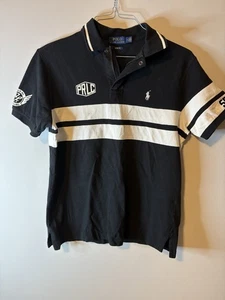 Polo Ralph Lauren Polo Para Hombres Mediano Equipo de Ciclismo de Nueva York Negro Rayas - Imagen 1 de 5