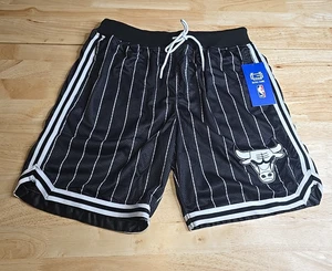 Chicago Bulls Ultra Game Mesh Basketball Shorts Size Medium Black Pin Stripe - Imagen 1 de 6