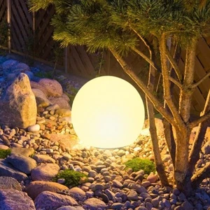 8-in Solar Globe Light Outdoor, Waterproof Solar Ball Light for Outside w/Rem... - Picture 1 of 9