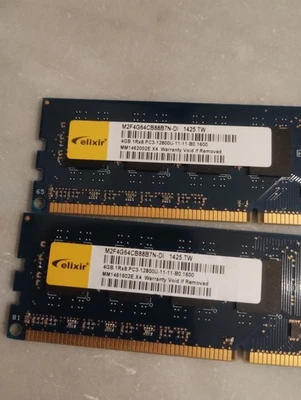2x 4GB Elixir M2F4G64CB88C7N-DI 8GB DDR3 1600MHz PC3-12800U PC RAM Kit - Immagine 1 di 4
