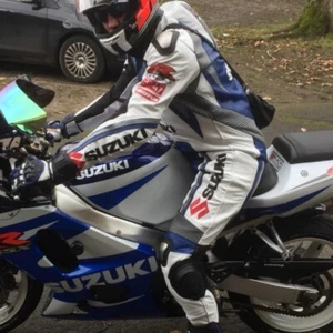 SUZUKI MOTORCYCLE COWHIDE LEATHER RACING SUITS MOTORBIKE MENS JACKET/PANT-XS-4XL - Picture 1 of 6