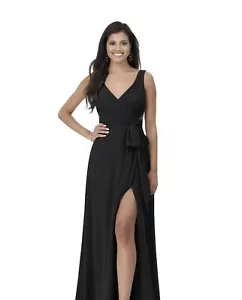 Vestido para mujer talla 18 vestido de dama de honor abertura alta formal graduación boda color negro - Imagen 1 de 11