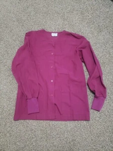 Women's Peaches Uniforms Size Medium Long Sleeve Purple Scrub Top - Picture 1 of 6