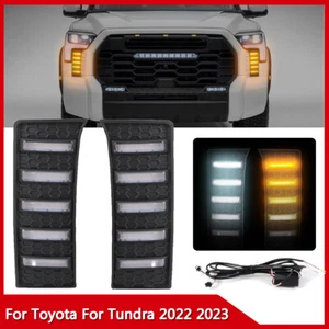 2x LED Daytime Running Lights Turn Signal Lights For Toyota For Tundra 2022-2023 - Picture 1 of 7