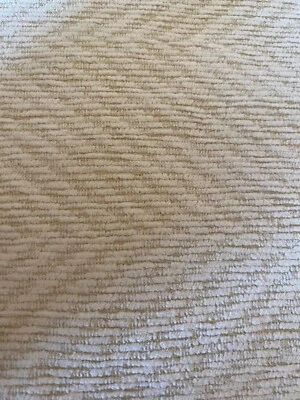 Tela de tapicería Chevron de chenilla blanco y dorado por yarda (R404-RK11) Foto 1 de 2