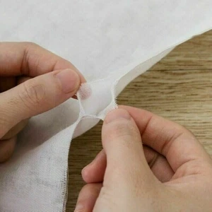 Double Layer 100% Cotton Fabric Plain White Cloth DIY Craft Breathable Lined - Picture 1 of 11