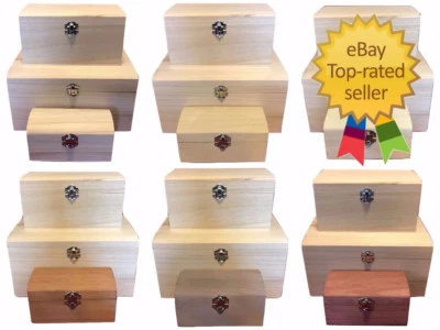 Personalised Engraved Painted and Plain Wooden Box Large and Small Trinket Boxes - Image 1 of 4