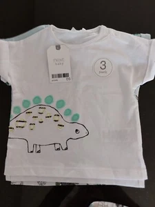 Next Baby 3 pack T-Shirts Dinosaurs Age 3-6mths. - Picture 1 of 15