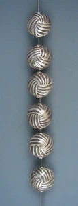 BALI SILVER BEADS - 6 BEADS - Picture 1 of 3