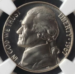 Jefferson Nickel 1967 5c de juego especial como nuevo NGC MS67 camafeo - Imagen 1 de 3