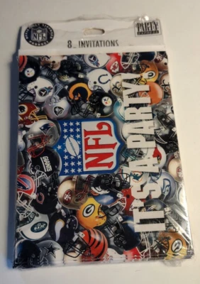 Paquete de 8 invitaciones Hallmark Party Express - NFL It's a Party - Día del juego Cumpleaños Foto 1 de 2