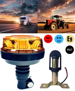 LED Rundumleuchte  mit 4 Blitzmuster 12V 24V ECE R65 R10 E9 mit Halterung - Bild 1 von 20