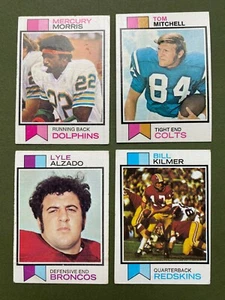 1973 TOPPS FOOTBALL CARDS - Morris, Mitchell, Alzado, Kilmer - Picture 1 of 6
