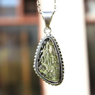 Natural Raw Moldavite Pendant in 925 Sterling Silver Best Gifts For Girls & Boys