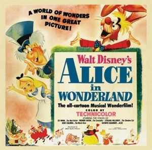 ALICE IN WONDERLAND MOVIE POSTER Rare Vintage 25x25 in - Picture 1 of 1