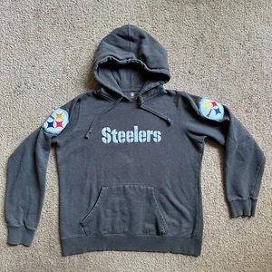 Steelers Sweatshirt Boys Large *Flaw* Hoodie Pullover NFL Football Patches - Picture 1 of 11