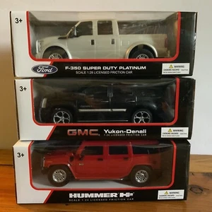 lot of 3  1:24 Scale, RED, Official Licensed Model, Friction Cars Brand New! - Picture 1 of 12