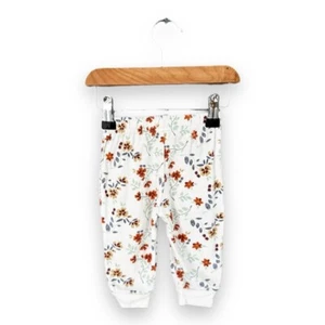 Baby Girls White Flower Print Joggers Tracksuit Bottoms Trousers Age 3-6 months - Picture 1 of 2