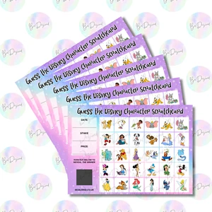 Pick 30x Disney character Squares Inspired Fundraising Raise money Scratch Cards - Picture 1 of 1