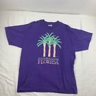 Vintage Florida T Shirt Adult Xl Purple Palm Trees Nature Ocean Travel 90S Usa