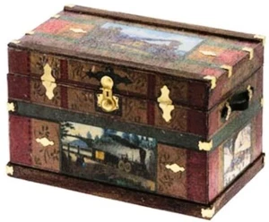 Dollhouse Miniature Trunk Kit -- Lithograph Steam Train -- 1:12 Scale - Picture 1 of 1