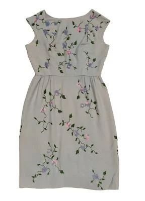 Vestido de boda años 60 talla grande azul con cuentas a mano floral volup años 60 Foto 1 de 4