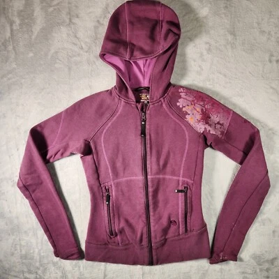Mountain Hardwear Sudadera con Capucha para Mujer XS Chaqueta Púrpura Floral Polar Cremallera Completa Gorpcore Foto 1 de 4