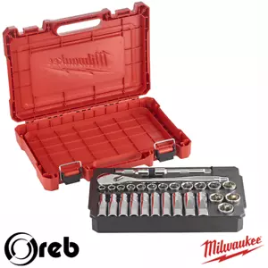 Set 28 pz di Chiavi a cricchetto con Bussole 1/2" Milwaukee 4932471864 - Foto 1 di 3