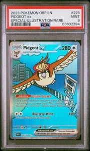 Pokemon Obsidian Flames PIDGEOT EX Special Illustration Rare PSA 9 #225 - Imagen 1 de 2