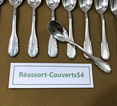 1 cuillère à oeuf SFAM modèle RUBANS ART DECO métal argenté Couvert 11,4 cm - Photo 1/4