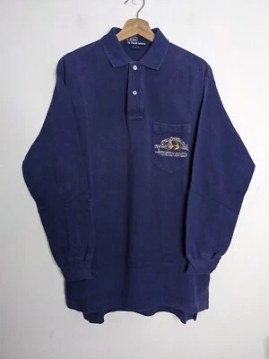 Polo Sportsman Ralph Lauren Shirt Mens Medium Navy Blue Ducks Logo Outdoors 90s - image 1 of 4