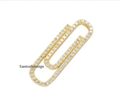 Beautiful Peperclip Silver Diamond Clasp,Handmade Clasp Jewelry,Gift - Image 1 of 2