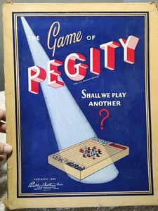 Parker Bros Boardgame Pegity (1939 2nd Ed) Box Pegs Playing Surface Game Rules - Picture 1 of 15