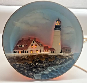 Lighthouse Portland Maine Lamp light Decorative Plate Nightlight Nautical decor - Picture 1 of 10