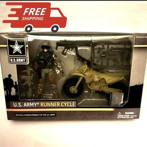 U.S. Army Runner Cycle Action Figure & Dirt Bike Motorcycle Set Support MWR Toys - Picture 1 of 9