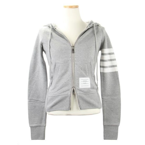 Felpa con cappuccio e zip intera Thom Browne Classic Loopback 4 bar 138933949
